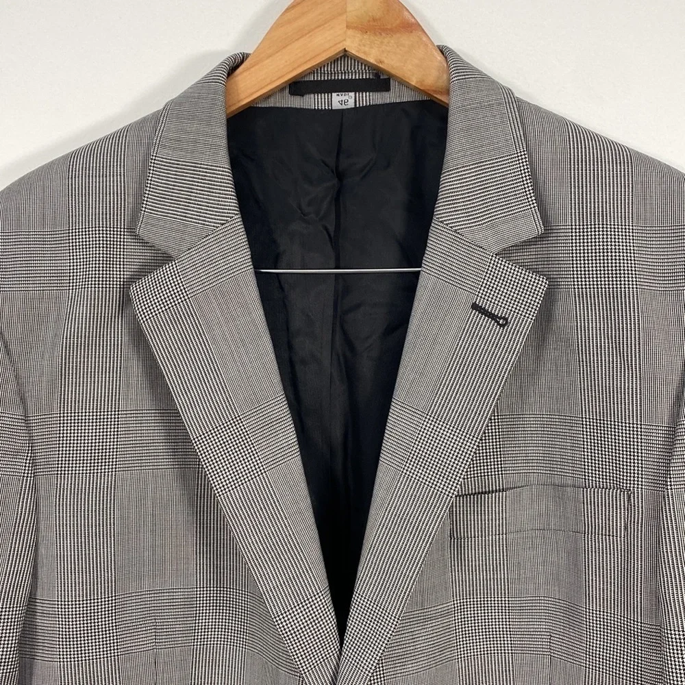 J. Peterman Wool Blazer gingham Men's 46 - Picture 2 of 12